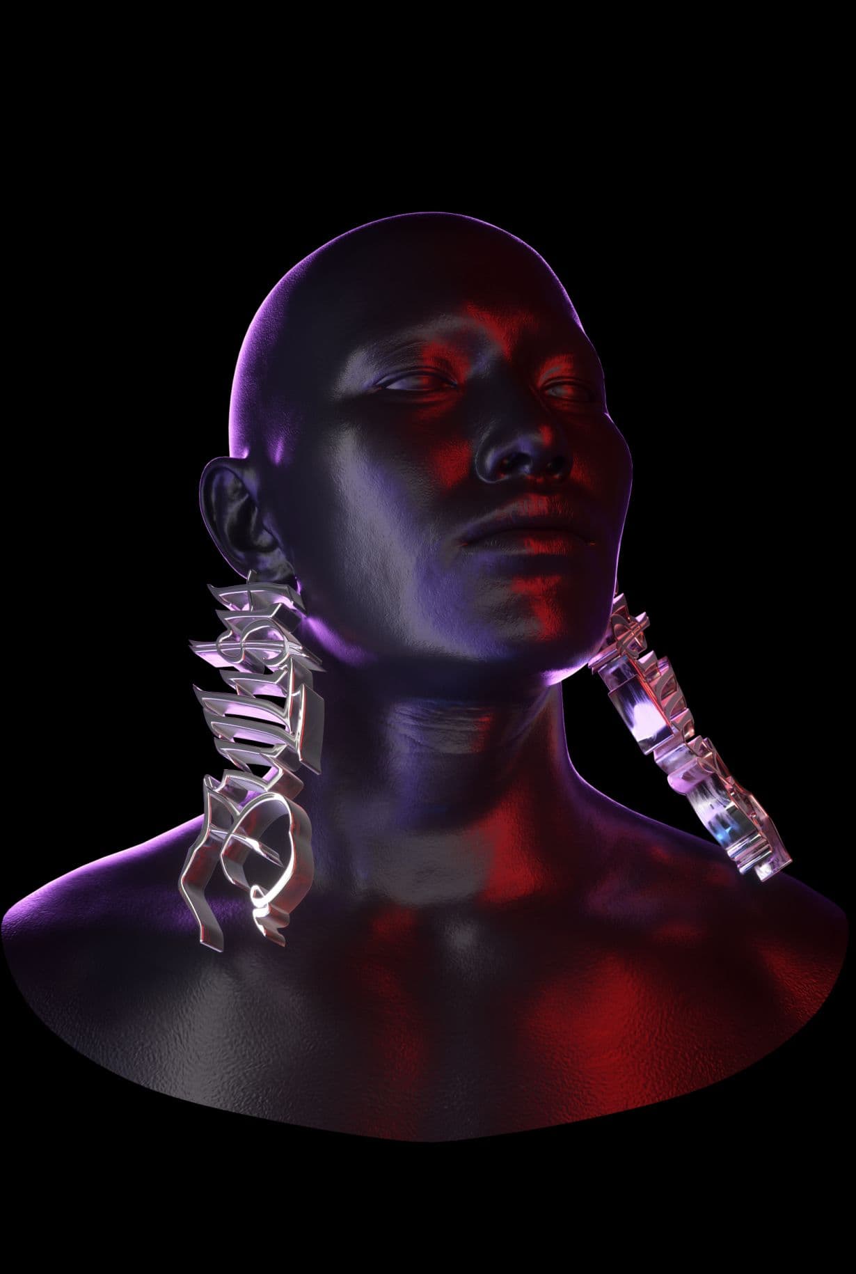 Bust wearing Bullish Earrings